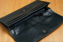 Leather Cute Womens Long Slim Wallet Bifold Long Wallet Clutch For Women