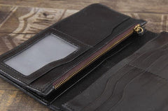 Handmade Leather Mens Cool Wallet Long Leather Wallet Phone Wallet for Men