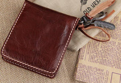 Handmade Leather Mens Long Chain Biker Wallet Cool Leather Wallet Slim Wallets for Men