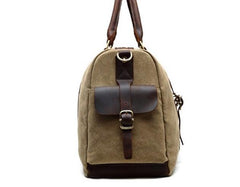 Mens Waxed Canvas Leather Large Weekender Bags Canvas Travel Bag for Men