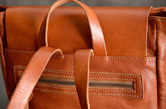 Brown Leather Mens Women Backpack Satchel Backpack School Backpack for men
