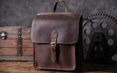 Vintage Brown Leather Mens Backpack Satchel Backpack School Backpack for men