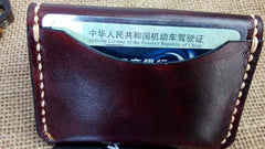 Leather Mens Slim Front Pocket Bifold Small Wallets Card Wallet for Men