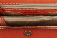 Handmade Leather backpack bag shoulder bag camel orange women leather purse