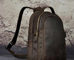 Cool Leather Mens Backpack Vintage Travel Backpack Satchel Backpack for men