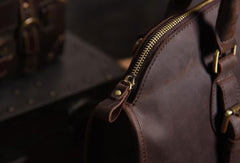Handmade Cool leather mens Shoulder Briefcases vintage laptop Briefcase Business Briefcase - EverHandmade