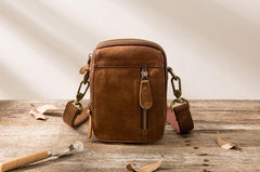 Leather Belt Pouch Belt Cases Mens Waist Bag Small Shoulder Bag for Men