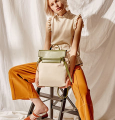 Cute Canvas Leather Womens Backpack Travel Backpack School Backpack for Women