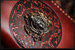 Handmade Leather Tibetan Mens Biker Chain Wallets Cool Long Chain Wallets for Men