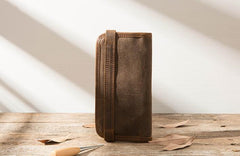 Cool Canvas Leather Mens Bifold Long Wallet Long Wallet for Men