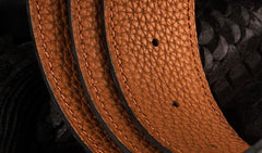 Handmade Black Leather Mens Belt Cool Leather Men White Belt for Men