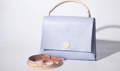 Handmade Leather Gray Womens Handbag Cute Shopper Purses for Women