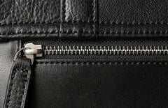 Genuine Leather Mens Cool Black Briefcase Work Bag Business Bag for men