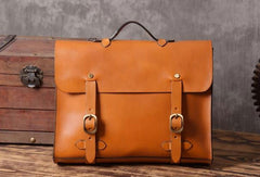 Handmade leather mens Briefcase business Briefcase Shoulder Bag Laptop Briefcase - EverHandmade