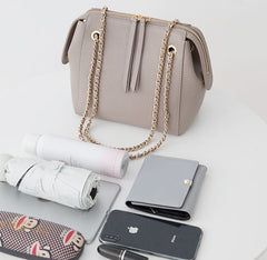 Leather Stylish Womens Handbag Work Purse Chain Shoulder Bag for Women