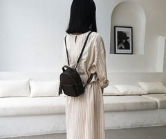 Mini LEATHER WOMEN Small Backpack Purses Cute Vintage School Backpacks FOR WOMEN