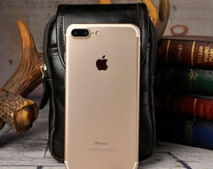 Small Mens Leather Belt Pouch Side Bag Holster Belt Case Waist Pouch for Men