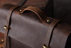 Handmade Cool leather mens Briefcases vintage laptop Briefcase Business Briefcase - EverHandmade
