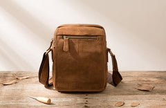 Small Cool Leather Mens Messenger Bags Shoulder Bags for Men