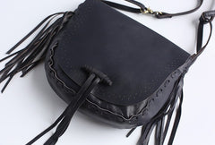 Stlyish WOMENs LEATHER Tassels Shoulder Bag Saddle Crossbody Purse With tassels