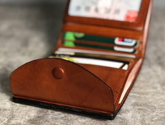 Handmade Genuine Leather Mens Cool Slim Leather Billfold Wallet Men billfold Wallets Bifold for Men