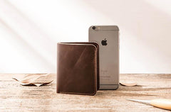 Cool Leather Mens Small Wallets Bifold billfold Wallet Slim Front Pocket Wallet for Men