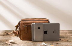 Cool Leather Mens Small Side Bag Messenger Bags Shoulder Bags for Men