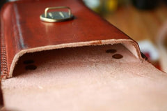 Handmade Cool Leather Belt Pouch Mens Waist Bag Cell Phone Holsters for Men