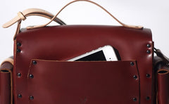 Handmade Leather Red Womens Messenger Bag Fashion Shoulder Bag for Women