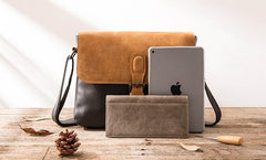 Handmade Cool Leather Mens Small Messengers Bag Shoulder Bags for Men