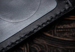 Handmade Leather License Wallet Tooled Mens Small Wallet Cool Leather Wallet billfold Wallet for Men