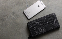 Vintage LEATHER Womens Long Wallet Fashion Zipper Long Wallets FOR Women