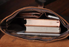 Vintage leather mens Small Messenger bag Shoulder Laptop bag Briefcases - EverHandmade