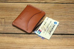 Cute LEATHER Womens Brown Small Wallet Leather Card Wallet FOR Women