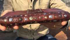 Handmade Genuine Rock Punk Leather Mens Cool Long Wallet Wristlet Bifold Clutch Wallet for Men