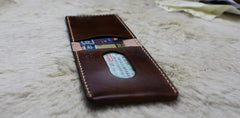 Leather Mens Slim Front Pocket Bifold Small Wallets License Wallet for Men
