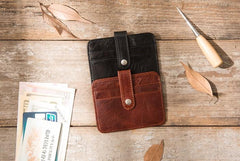 Leather Mens Card Holder Slim Front Pocket Wallet Card Wallets for Men