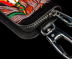 Handmade Leather Biker Mens Cool Car Key Wallet Coin Wallets Pouch Car KeyChain for Men