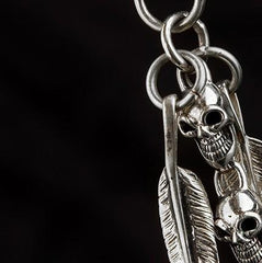 Brass silver biker trucker Skull Keychain wallet Chain for chain wallet biker wallet trucker wallet