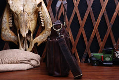 Vintage Coffee Leather Mens Briefcase Laptop Bag Business Bags Work Bag for Men