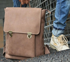 Cool Mens Leather Backpack Travel Backpacks Laptop Backpack for men