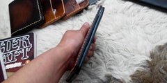 Handmade Leather Mens Small Passport Wallets billfold Travel Wallets for Men
