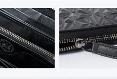 Genuine Leather billfold Diamond wallet purse women vintage Zipper small wallet