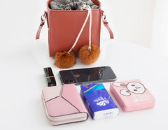 Small Cute Leather Womens Stylish Bucket Crossbody Purse Barrel Shoulder Bag for Women