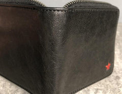 Genuine Leather Mens Cool billfold Leather Wallet Men Small Wallets Bifold for Men
