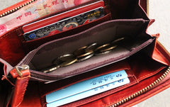 Vintage LEATHER Mens Long Wallet Cool Zipper Long Wallet FOR Men