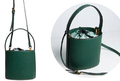 Genuine Leather Cute Bucket Bag Handbag Crossbody Bag Shoulder Bag Women Leather Purse