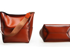 Genuine Leather tote shopper bucket bag shoulder bag for women