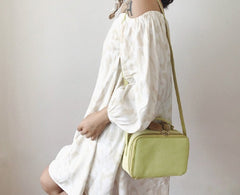 Cute Leather Green Womens Mini Box Crossbody Purse Box Shoulder Bag for Women