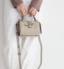 Small Leather Stylish Womens Boston Handbag Doctor Shoulder Bag for Women